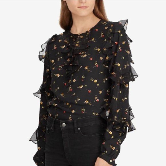 Lauren Ralph Lauren Tops - Ralph Lauren Floral Georgette Blouse NWT!